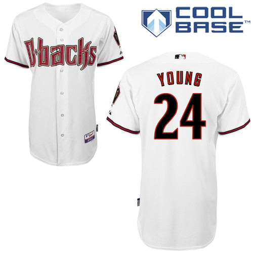 Chris Young #24 MLB Jersey-Arizona Diamondbacks Men's Authentic Home White Cool Base Baseball Jersey